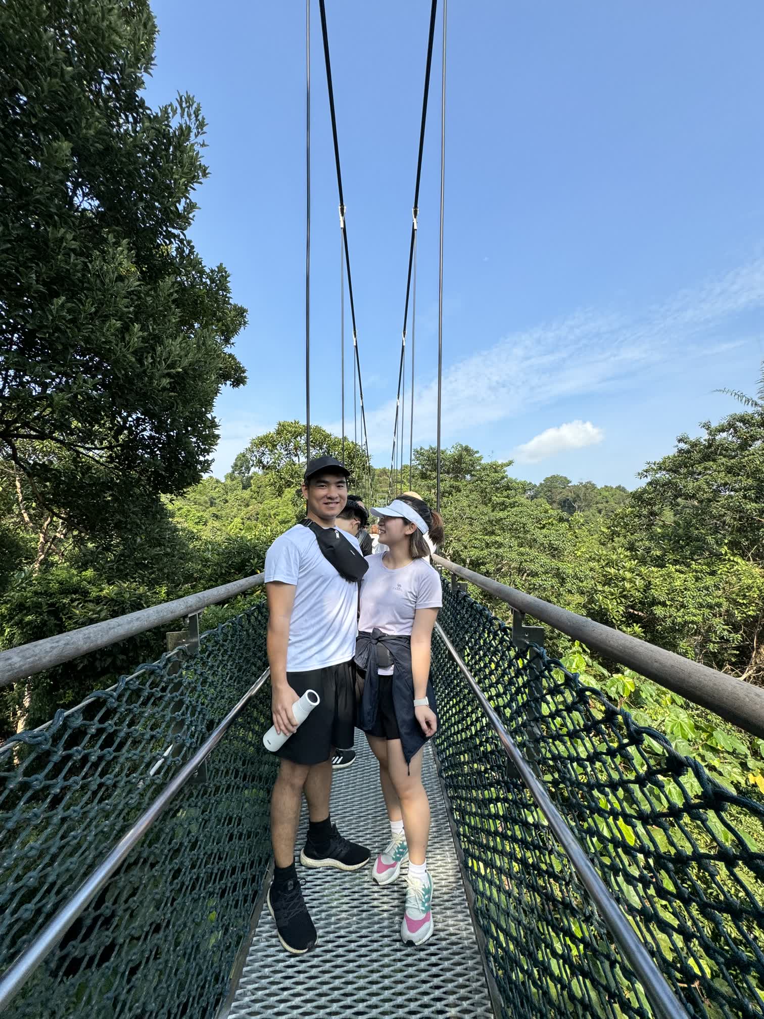 Running together on a morning trail