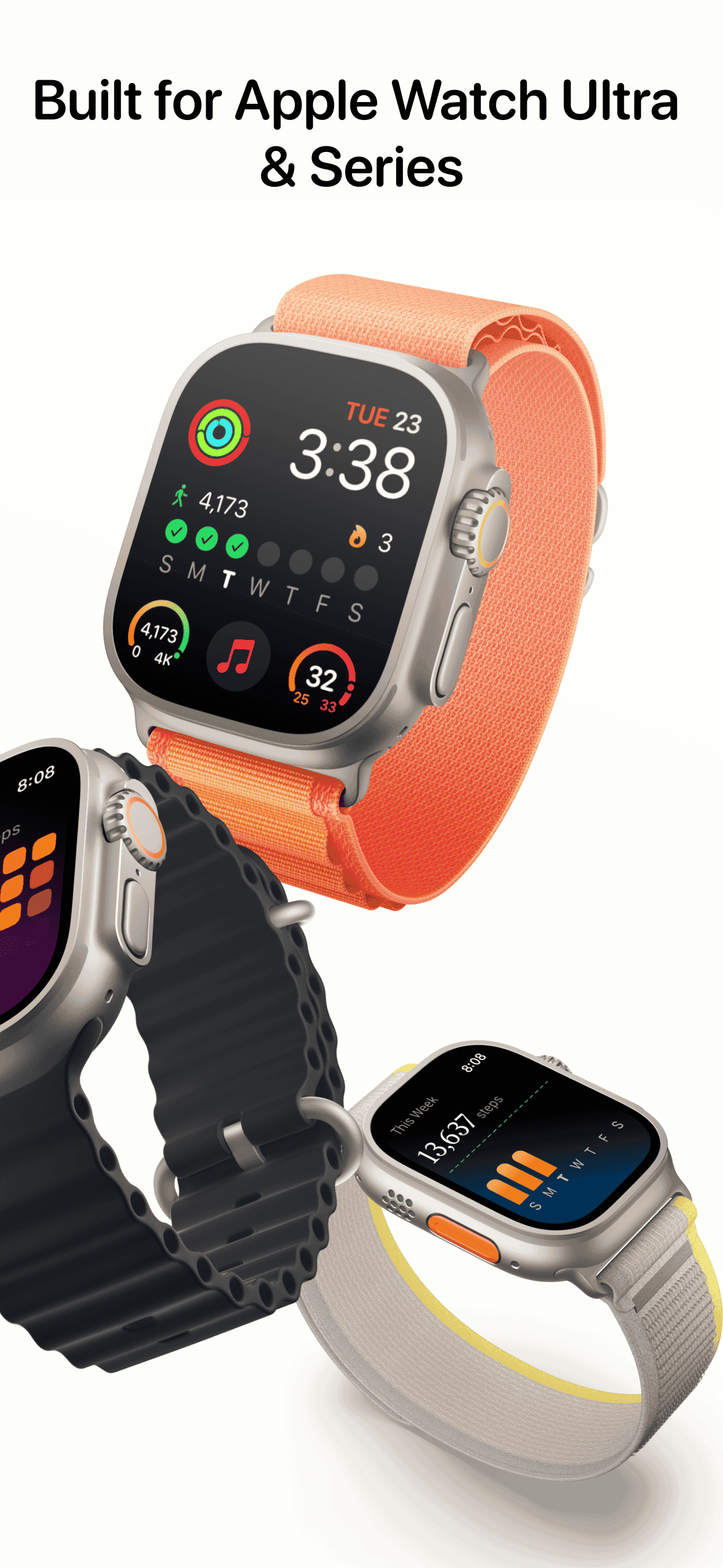 Steps app showing app widgets