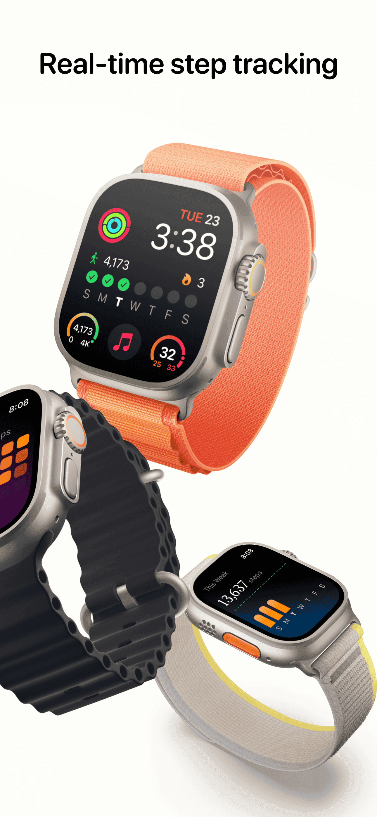 Steps app showing app widgets