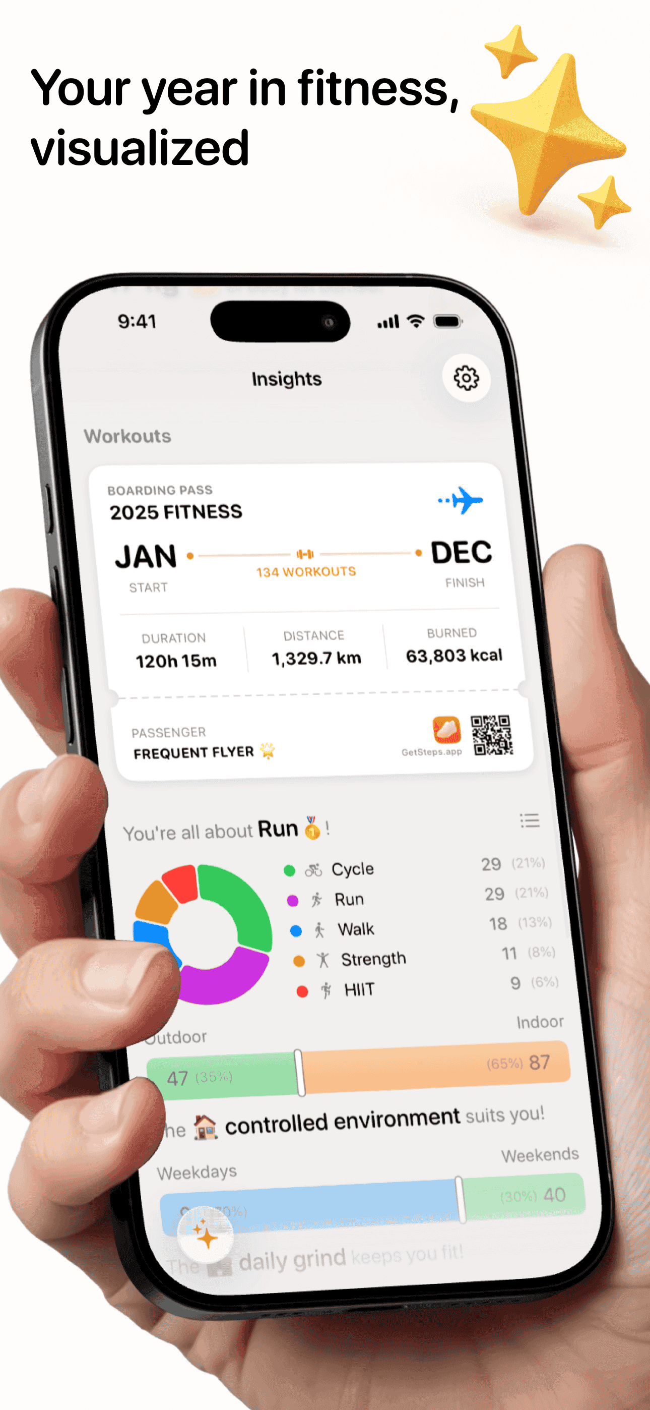 Steps app showing goal settings